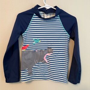 Baby Boden Blue and White Striped Hippo Rashguard